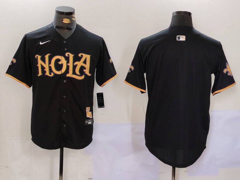 Men New Orleans Saints Blank Black Joint Name 2024 Nike Limited NFL Jersey style 1->new orleans saints->NFL Jersey